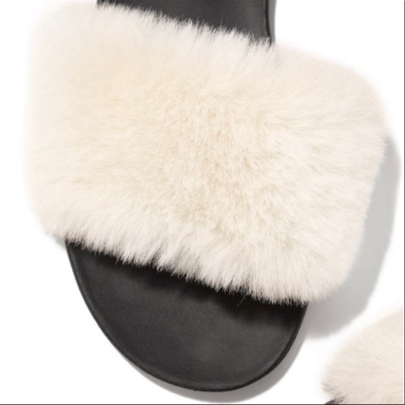 NEW faux fur slide sandals slipper “Ivory cloud” - Picture 4 of 5